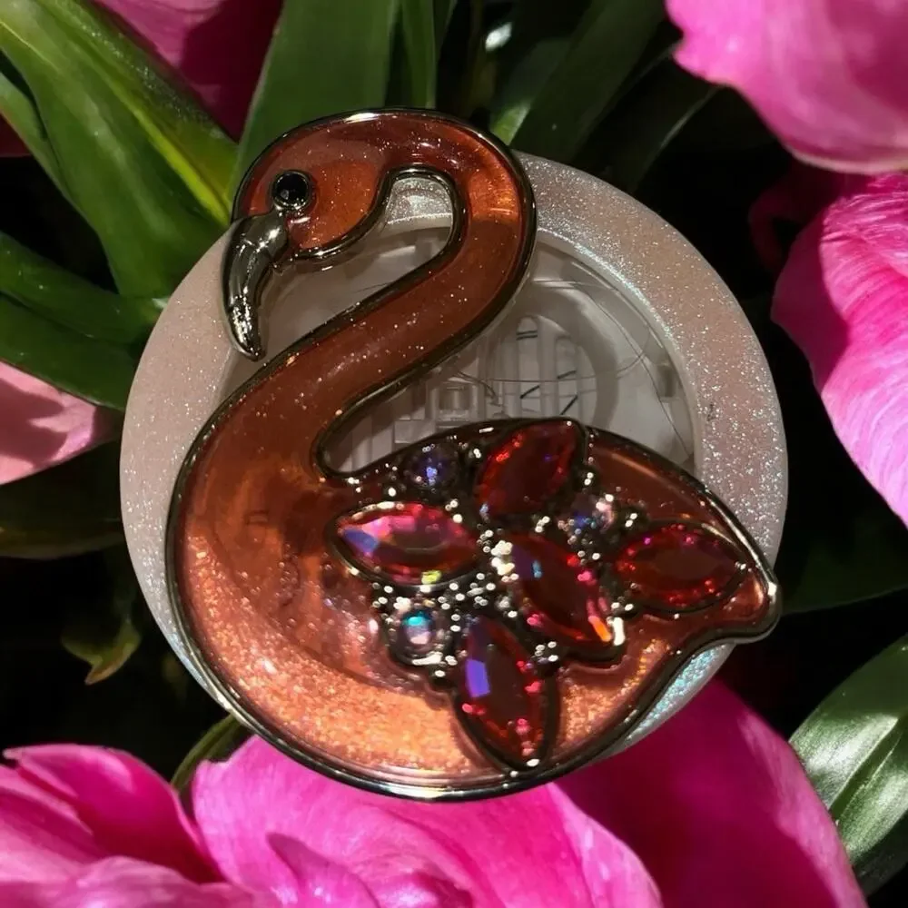 Bath & Body Works PINK GEM FLAMINGO Scentportable Holder Car Vent Visor Clip - Picture 5 of 5
